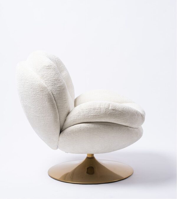 Fauteuil Memento Blanc Pied Gold 4